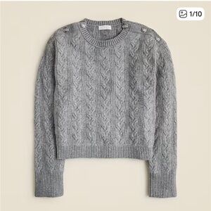 Cable knit sweater in super soft yarn with button shoulders